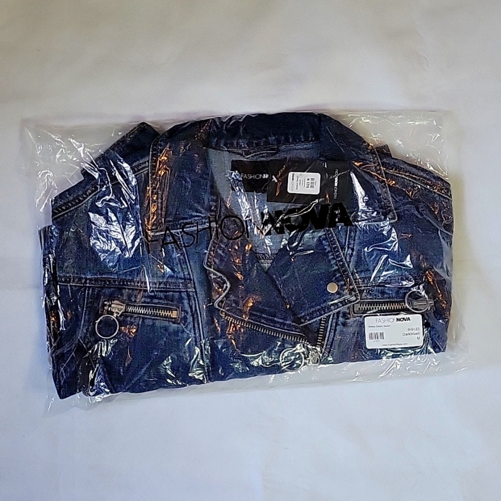 Malika Moto Denim Jacket - Dark Wash